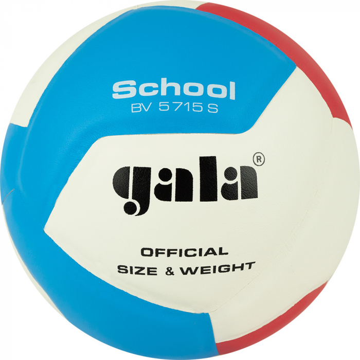 Мяч вол. GALA School 12, BV5715S, р. 5, син.кожа ПУ, под.сл. пена, клеен,бут.кам,бел-гол-красн
