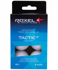 Мяч для настольного тенниса 1* Tactic, белый, 6 шт. Roxel