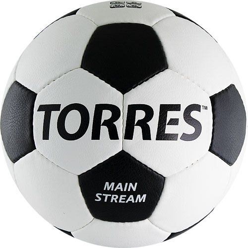 Мяч футб. TORRES Main Stream, F30185, р.5, 32 пан. ПУ, 4 под. слоя, руч. сшивка, бело-черный