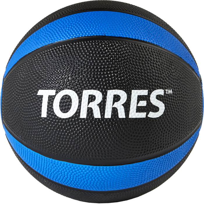 Медбол TORRES 3 кг, AL00223, резина, диаметр 21,9 см, черно-синий