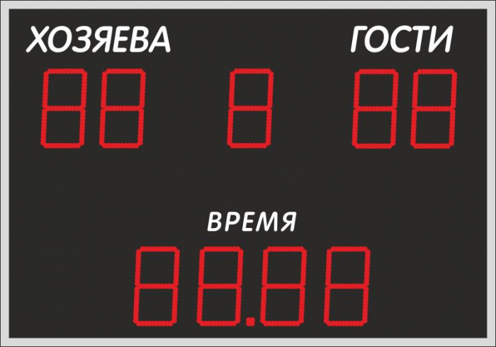 Электронное табло 750x450 мм Импульс-710-D10x9xN4-R-RS232